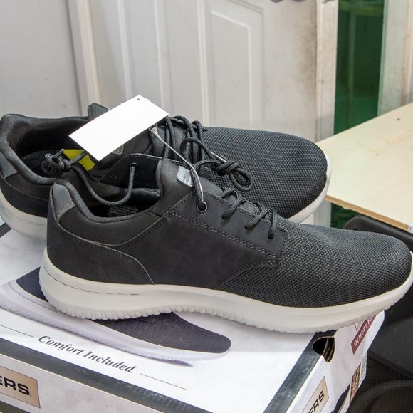 Men Slip on Skechers Black Shoes‎ main image 6